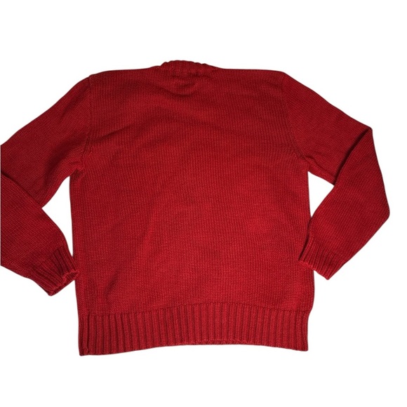 Polo Ralph Lauren Red Crewneck Cotton Knit Sweater 100% Cotton - Picture 4 of 9